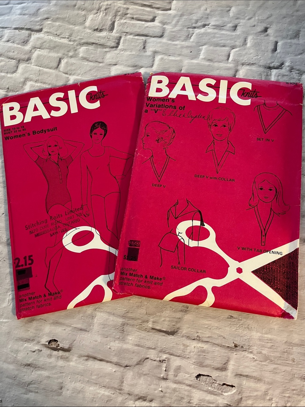 Vintage BASIC Knits Sewing Patterns.    no. 109 and no. 115